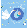 It's a Boy! A Baby Shower Guest Book: A Classic Stork Themed Square Hardcover Square Hardcover Baby Shower Guest Book for Boys with Sign-In Pages, Wis - Hardcover