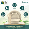 Bosnal – Sugarcane Bagasse Compostable 10 inch & 7 inch Round Plates, 32 Oz Bowls with Cutlery