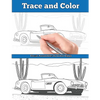 Trace and Color: Classic Automobiles: Adult Activity Book - Paperback
