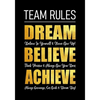 Team Rules - Dream - Believe - Achieve: Motivational Company Gifts for Employees - Coworkers - Office Staff Members Inspirational Teamwork Gift - Paperback