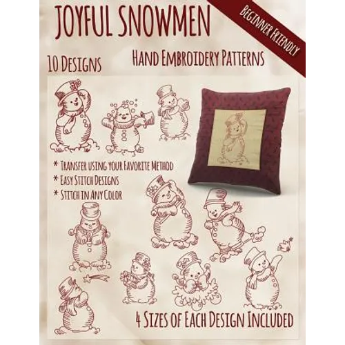 Joyful Snowmen Hand Embroidery Patterns - Paperback