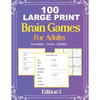 100 Large Print Brain Games For Adult EDITION 5: Easy Large Print Scrambles, Sudoku and Travia Questions For Adult And Seniors Mindfulness Puzzle Mind - Paperback