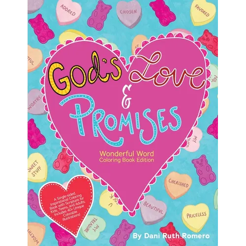God's Love & Promises - Single-sided Inspirational Coloring Book with Scripture for Kids, Teens, and Adults, 40+ Unique Colorable Illustrations - Paperback
