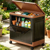 Portable Storage Bin w/ Wheels & Doors Foldable Stackable Organizer