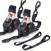 4PCS Retractable Ratchet Tie Down Straps – 10FT Heavy Duty Self-Retracting Cargo Straps for Truck, Trailer & Motorcycle