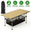 Portable Folding Camping Table for 4-6 People Adjustable Height Picnic BBQ Table