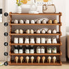 5/6 Tier Bamboo Shoe Rack Organizer Wooden Shelf Entryway Space Saving