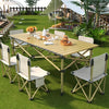 Portable Folding Camping Table for 4-6 People Adjustable Height Picnic BBQ Table