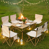 Portable Folding Camping Table for 4-6 People Adjustable Height Picnic BBQ Table