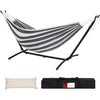 Heavy Duty Double Hammock with Steel Stand 450lbs Portable Outdoor Indoor Blue