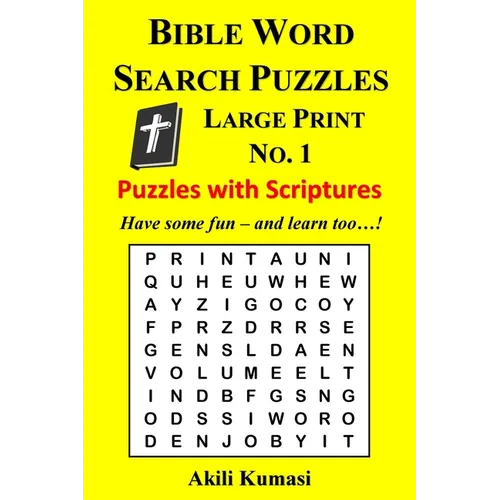Bible Word Search Puzzles, Large Print No. 1: 50 Puzzles with Scriptures - Paperback