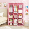 13-Cube Modular Kids Wardrobe with Hanging Rod and Shelves