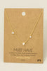 Gold Dipped Cz Stud And Gemstone Charm Necklace