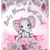 It's a Girl! Baby Shower Guest Book: Cute Elephant Square Hardcover Baby Shower Guest Book for Girls, Pink Floral Theme - Sign-In, Wishes for Baby & P - Hardcover
