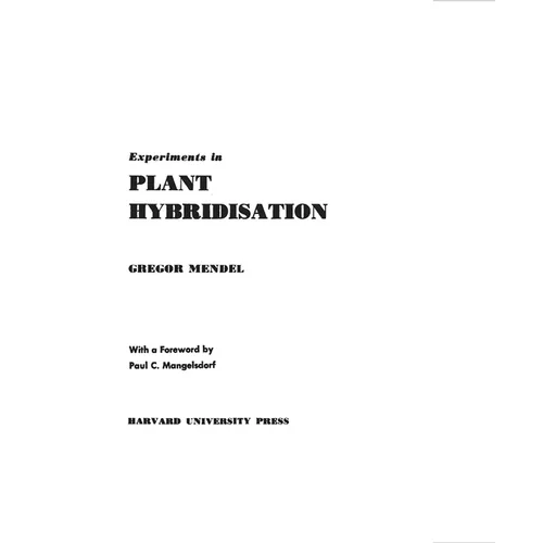 Experiments in Plant Hybridisation - Paperback
