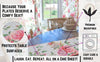 DaDa Bedding Romantic Roses Pink White Lovely Floral Quilted Dining Table Runner (879)
