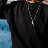 Trendy Lightning Stainless Steel Necklace for Men | Two Color Pendant Hip Hop Jewelry