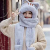 Kawaii Cat Winter Hat, Scarf, & Gloves Combo