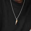 Trendy Lightning Stainless Steel Necklace for Men | Two Color Pendant Hip Hop Jewelry
