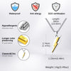 Trendy Lightning Stainless Steel Necklace for Men | Two Color Pendant Hip Hop Jewelry