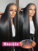 Glueless Preplucked Human Hair Wigs Ready To Wear And Go Brazilian Bone Straight 13x4 HD Lace Frontal Human Hair Wig For Women