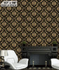 Damask Pre-Pasted Wallpaper