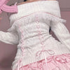 Coquette Off Shoulder Ribbon Sweater