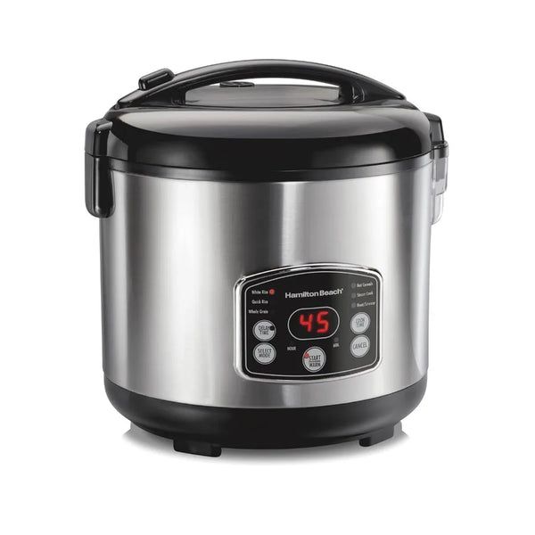 Hamilton Beach Digital Programmable Rice Cooker Food Steamer With 14Cup Capacity