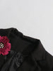 TWOTWINSTYLE Hit Color Spliced Appliques Fashion Blazers for Women Lapel Long Sleeves Patchwork Bead Temperament Blazer Female