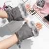 Fingerless Faux Rabbit Fur Gloves