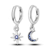 925 Sterling Silver Hoop Earrings with Zircon | Classic U-Shaped Women Jewelry