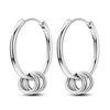 925 Sterling Silver Hoop Earrings with Zircon | Classic U-Shaped Women Jewelry
