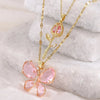Enchanting Butterfly Rose Necklace