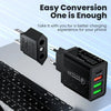 Elough 4.0mm US To EU Converter Plugs European EU To US America Travel Plug Adapter US to EU Power Adapter Electrical Plug