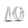 925 Sterling Silver Hoop Earrings with Zircon | Classic U-Shaped Women Jewelry