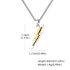 Trendy Lightning Stainless Steel Necklace for Men | Two Color Pendant Hip Hop Jewelry