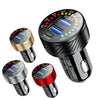 12 24V  With Touch Switch Color Screen Dual USB Car Charger QC 3.0 Waterproof 18W Fast Charging Marquee Light Car Charger