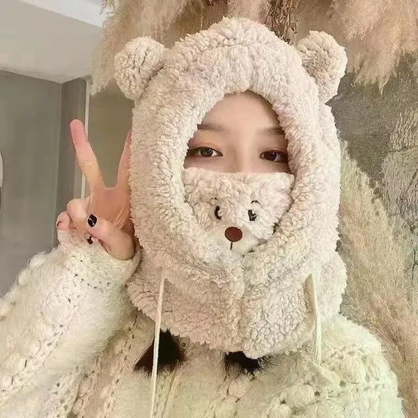 Kawaii Bear Hat With Mask