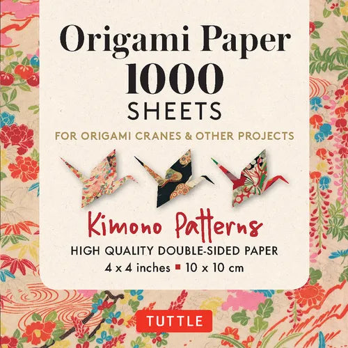 Origami Paper 1,000 Sheets Kimono Patterns 4 (10 CM): Tuttle Origami Paper: Double-Sided Origami Sheets Printed with 12 Different Designs (Instruction - Loose Leaf