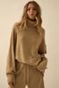 Promise the Label Textured Mock-Neck Sweater