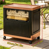 Portable Storage Bin w/ Wheels & Doors Foldable Stackable Organizer
