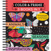 Color & Frame - 3 Books in 1 - Animals, Seasons, Inspiration (Adult Coloring Book) - Spiral