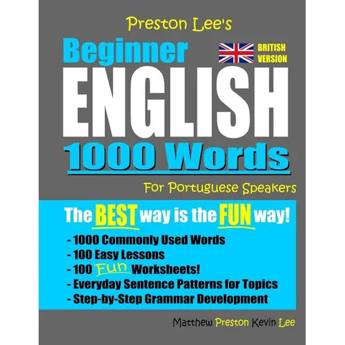 Preston Lee's Beginner English 1000 Words For Portuguese Speakers (British Version) - Paperback