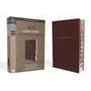 NIV, Reference Bible, Giant Print, Leather-Look, Burgundy, Red Letter Edition, Indexed, Comfort Print - Imitation Leather