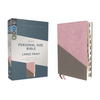 Niv, Personal Size Bible, Large Print, Leathersoft, Pink/Gray, Red Letter, Thumb Indexed, Comfort Print - Imitation Leather
