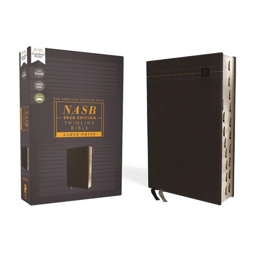 Nasb, Thinline Bible, Large Print, Leathersoft, Black, Red Letter Edition, 2020 Text, Thumb Indexed, Comfort Print - Imitation Leather