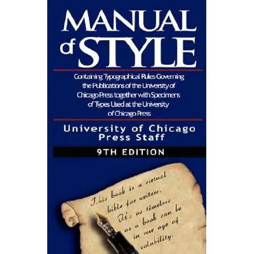 The Chicago Manual of Style by University - Paperback