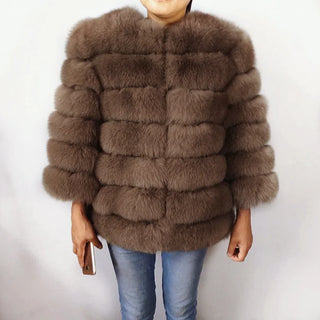 Buy dark-khaki Fur Style Coat