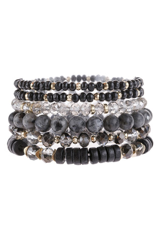 Buy black Mix Stackable Charm Bracelet