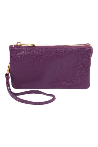 Buy purple Vegan Leather Wallet With Detachable Wristlet